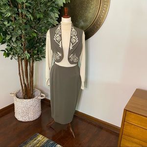 Y2K Andrea Jovine Skirt Sweater Vest Set - 100% Pure Wool